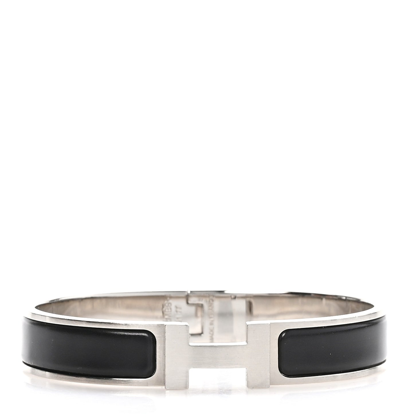 Matte Enamel Narrow Clic Clac HH Bracelet GM Black