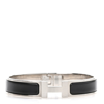 Hermes Matte Enamel Narrow Clic Clac HH Bracelet GM Black 1 of 6