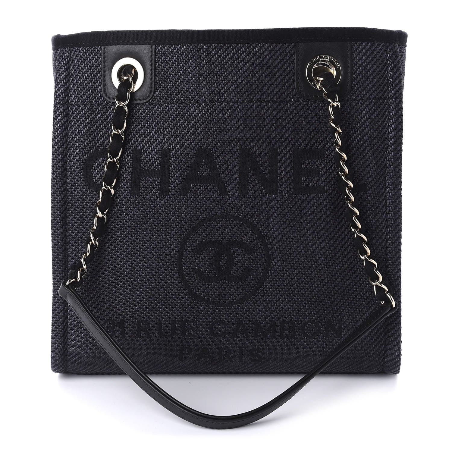 Chanel Canvas Mini Deauville Tote Black 1 of 11