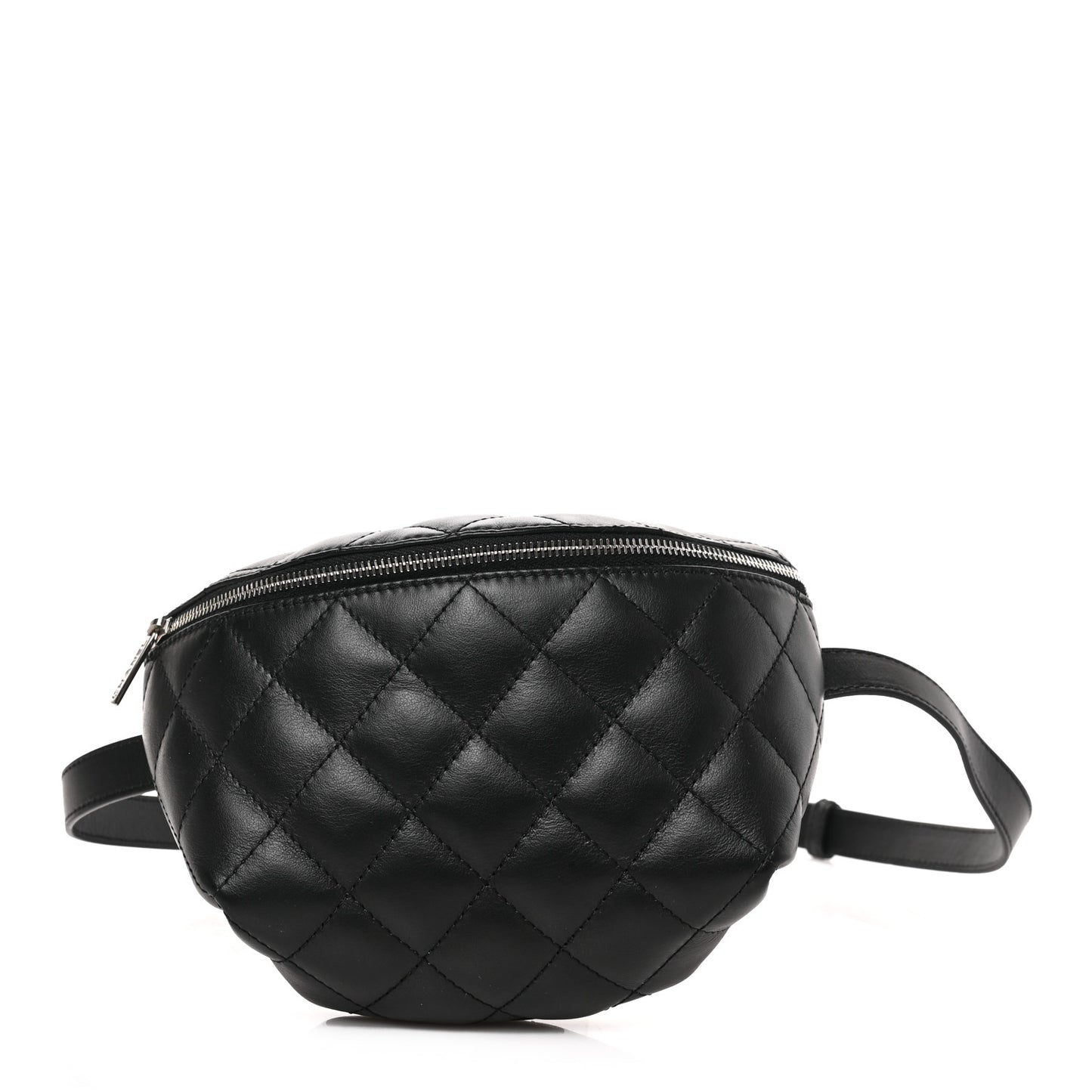 Calfskin Quilted Waist Belt Bag Black