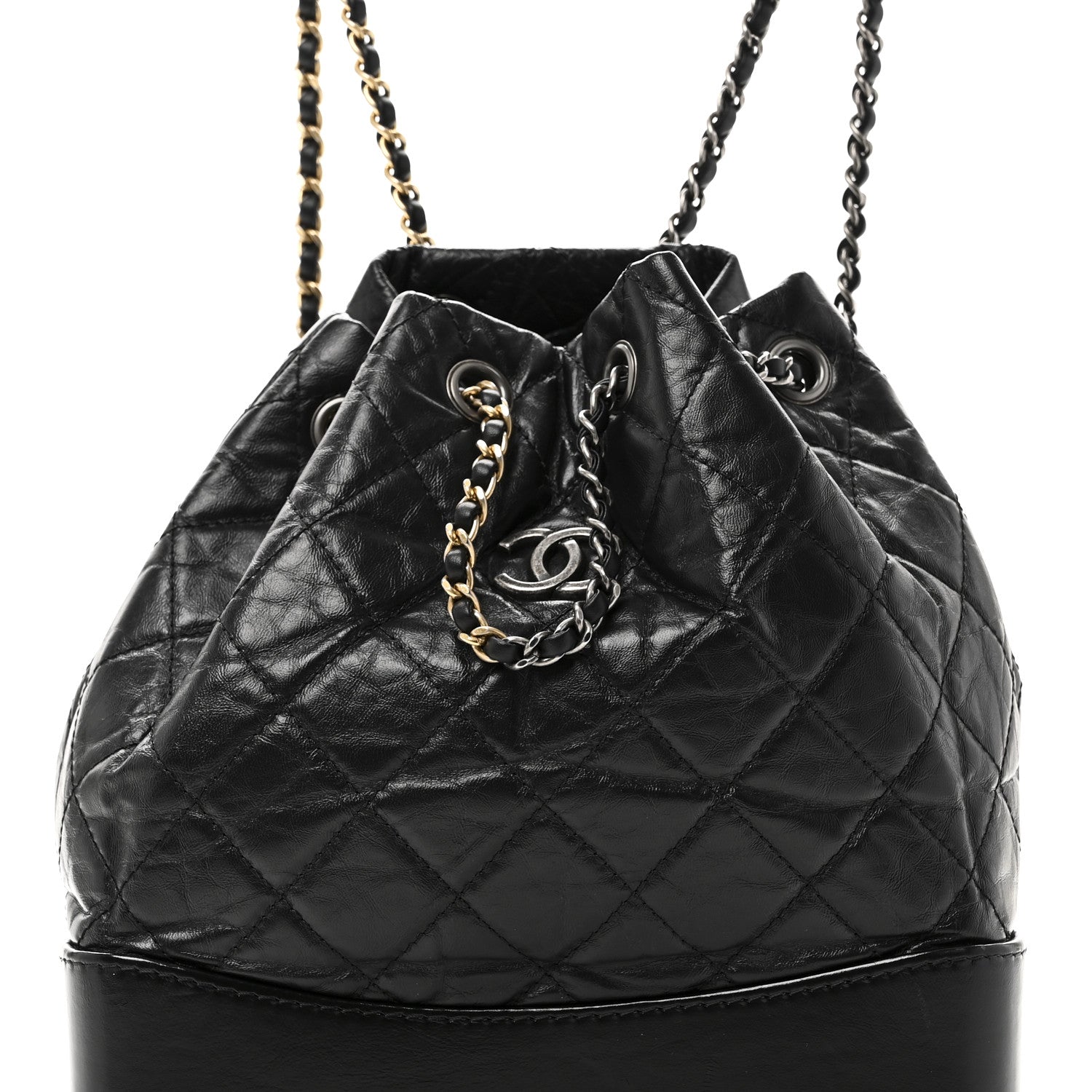 Chanel Aged Calfskin Quilted Small Gabrielle Backpack Black 8 of 10
