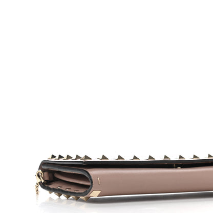 Valentino Garavani Vitello Rockstud Flap Wallet On Chain Poudre 6 of 12