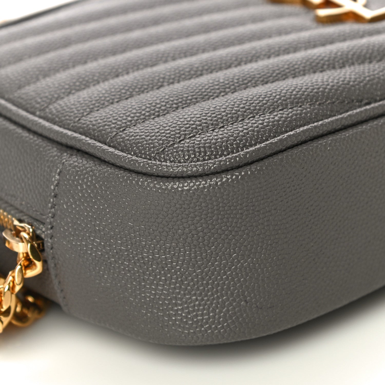 Saint Laurent Grain De Poudre Matelasse Monogram Mini Lou Camera Bag Fog 8 of 9