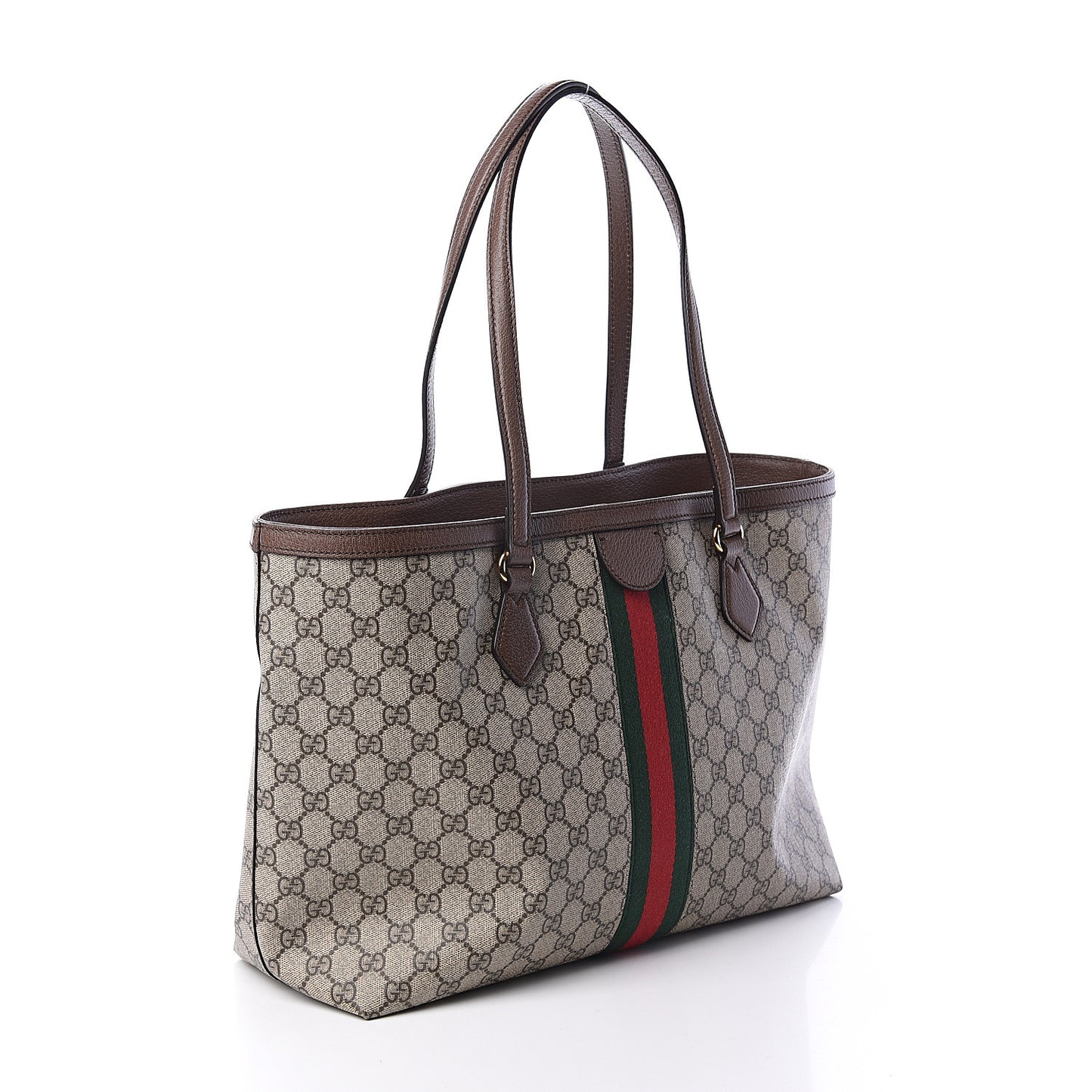 GG Supreme Monogram Medium Ophidia Shopping Tote Brown