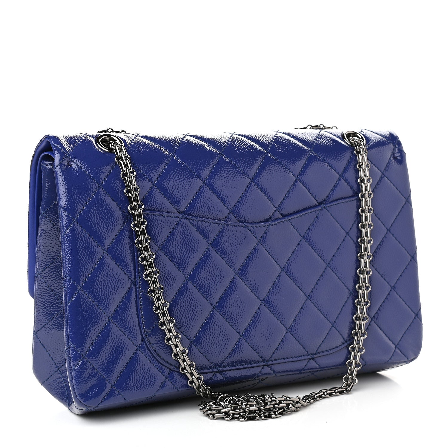 Chanel Patent Caviar Quilted 2.55 Reissue 227 Flap Royal Blue 3 of 10