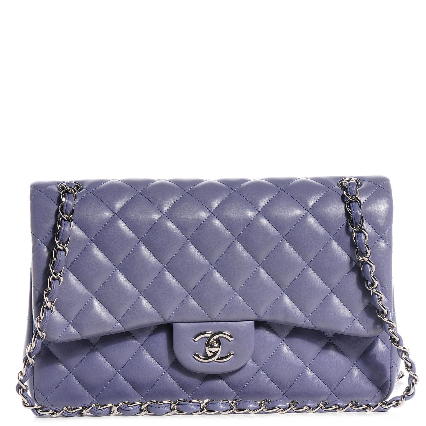 Lambskin Jumbo Double Flap Lavender