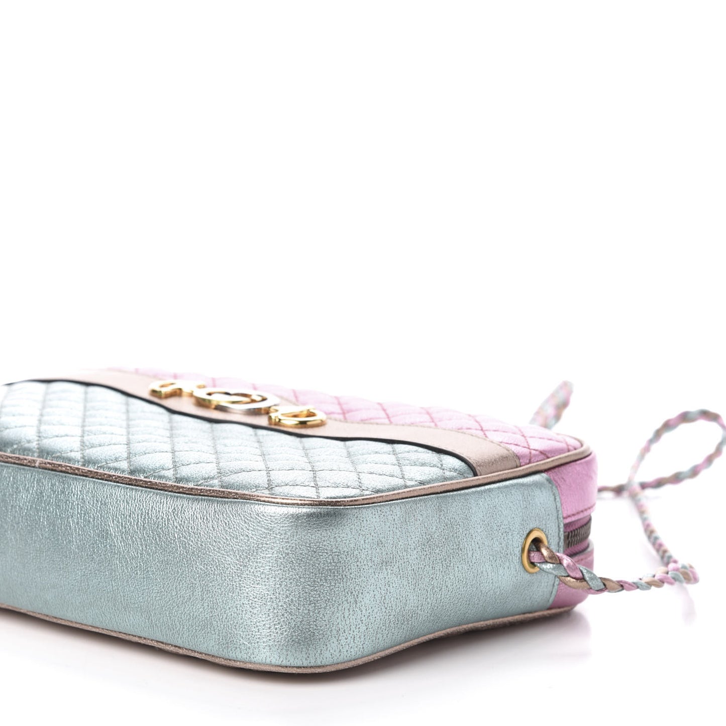 Laminated Nappa Trapuntata Small Zumi Shoulder Bag Rosa Lago Rame