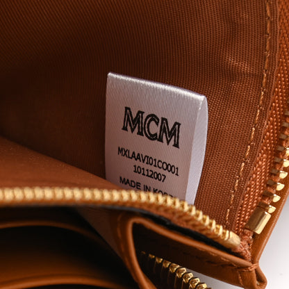 MCM Visetos Large Zip Around Wallet Cognac 7 of 7