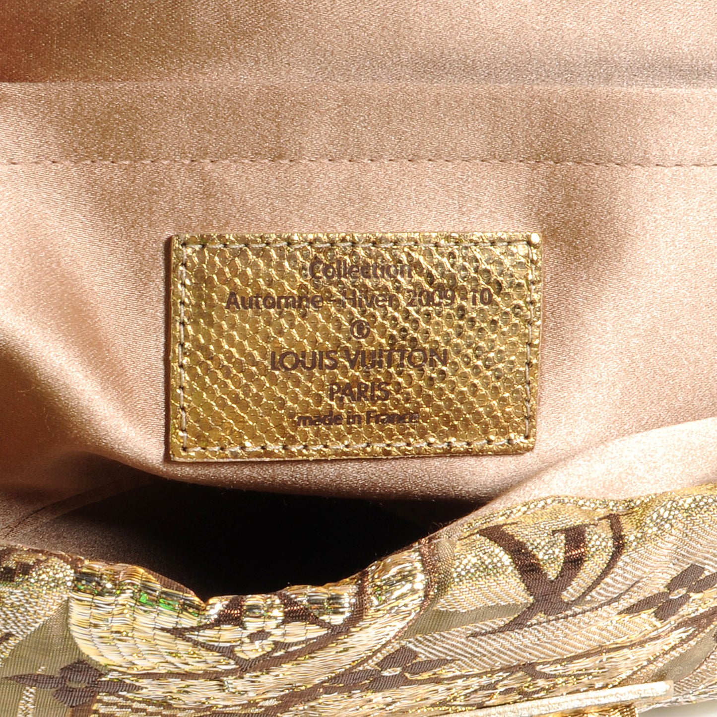 Monogram Brocade Thalie Clutch Gold