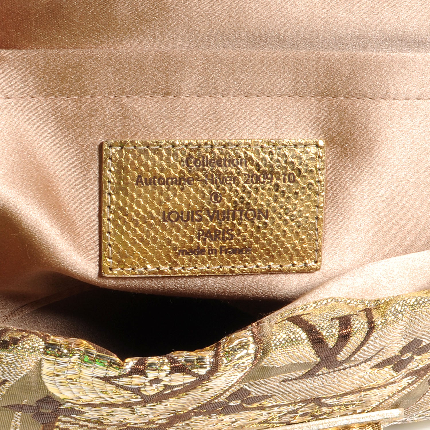 Louis Vuitton Monogram Brocade Thalie Clutch Gold 6 of 7