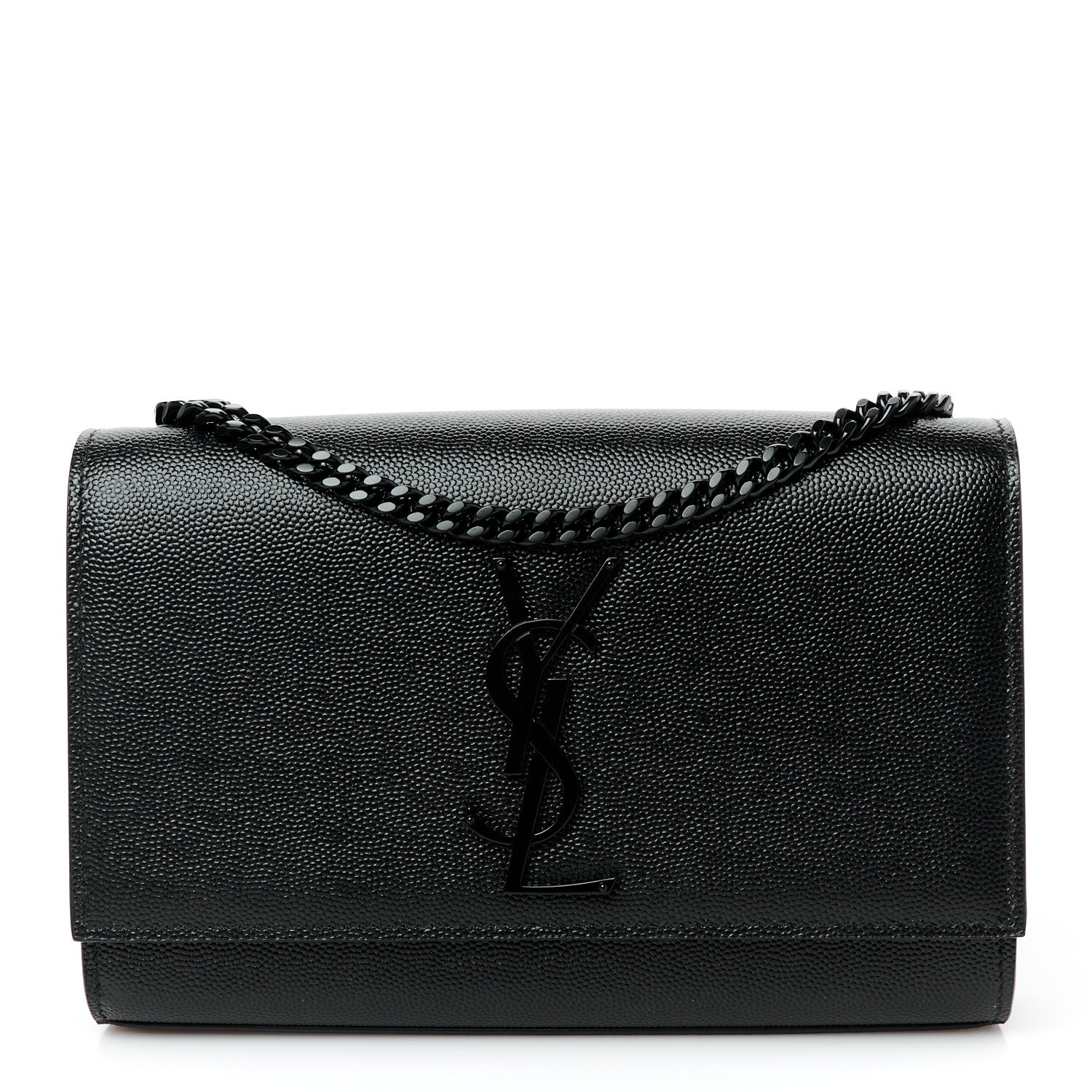 Saint Laurent Grain De Poudre Small Monogram Monochrome Kate Satchel Black 1 of 11