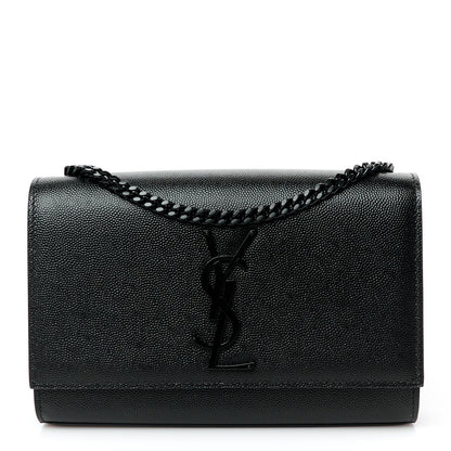 Saint Laurent Grain De Poudre Small Monogram Monochrome Kate Satchel Black 1 of 11