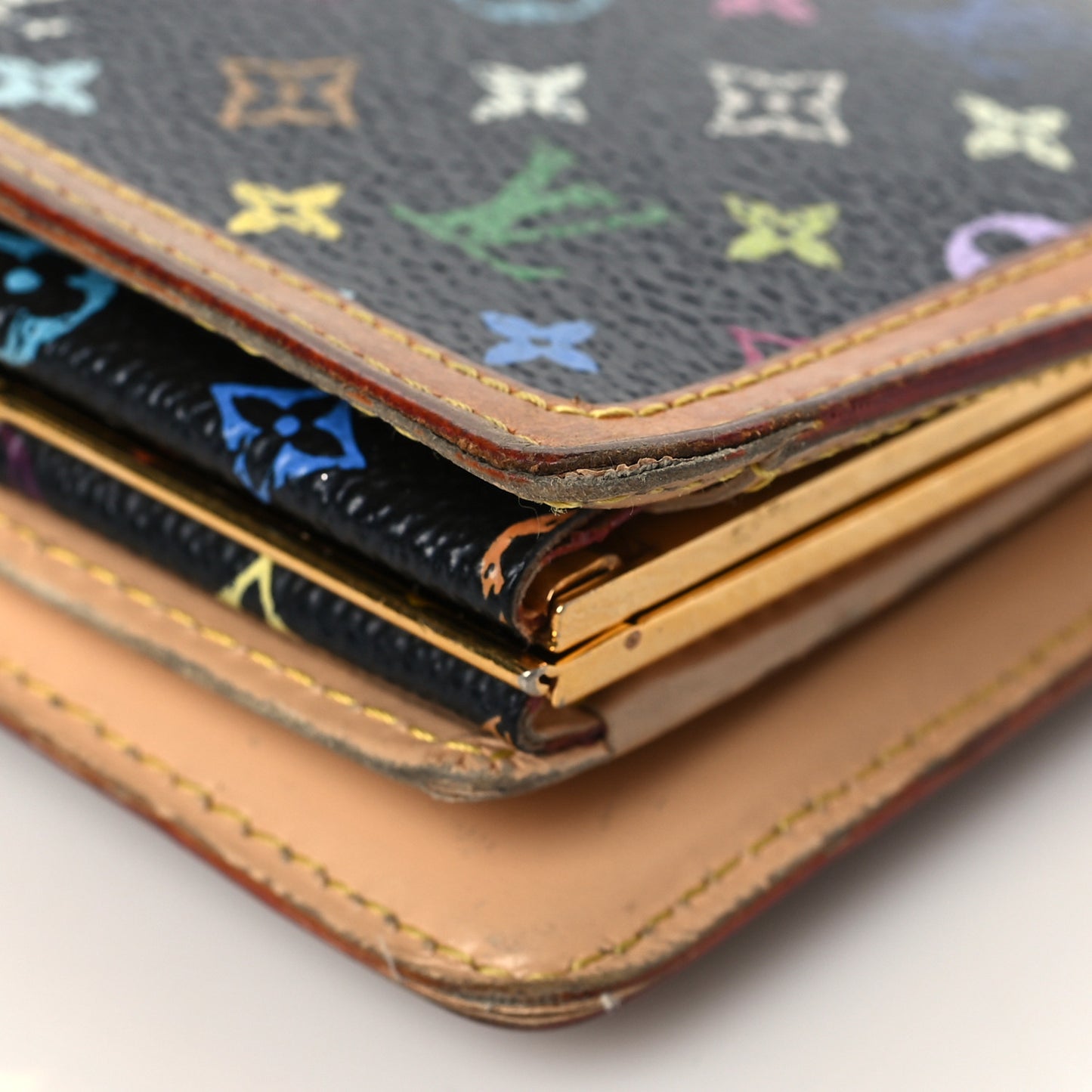 Monogram Multicolor French Purse Wallet Black