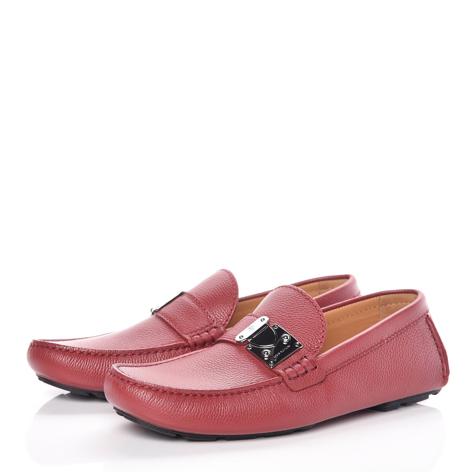 Louis Vuitton Calfskin Racetrack Moccasin Loafers 8 Rouge 3 of 9