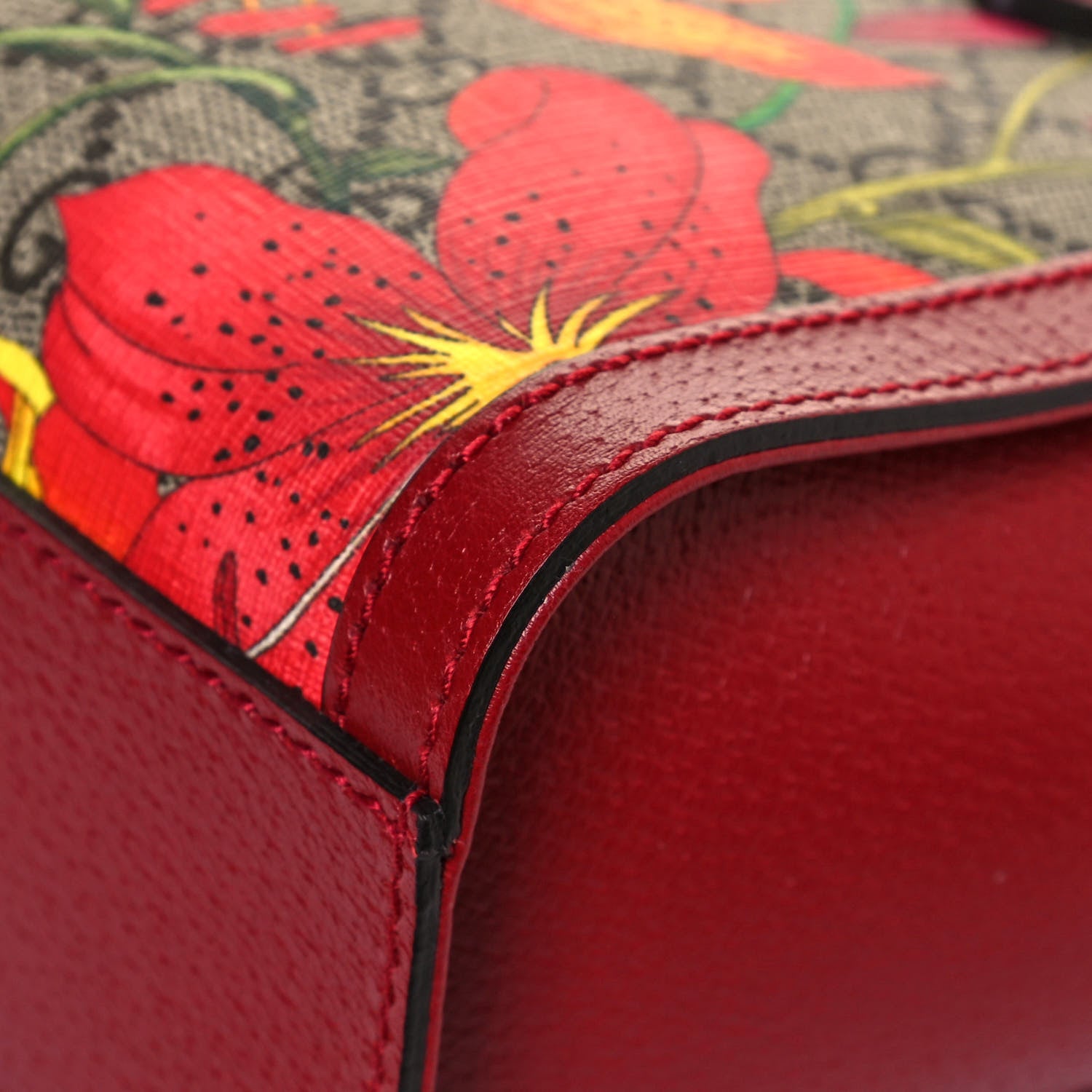 Gucci GG Supreme Monogram Flora Web Small Ophidia Tote Bag Red 12 of 12