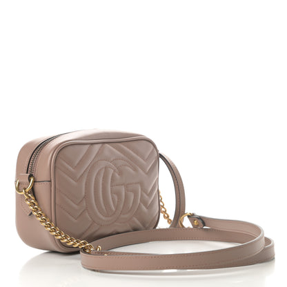 Gucci Calfskin Matelasse Mini GG Marmont Chain Shoulder Bag Porcelain Rose 3 of 11