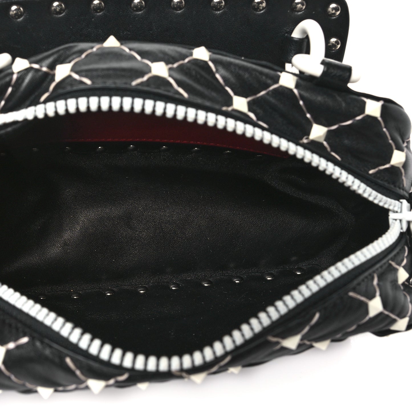 Lambskin Free Rockstud Spike Camera Bag Black