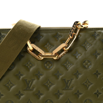 Louis Vuitton Lambskin Embossed Monogram Coussin MM Khaki 7 of 10