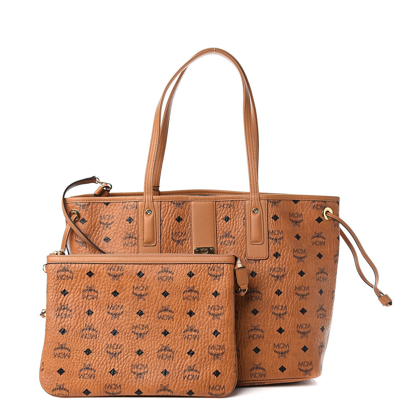 Visetos Medium Liz Reversible Shopper Tote Cognac