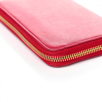 Prada Saffiano Metal Zip Around Wallet Peonia 10 of 12