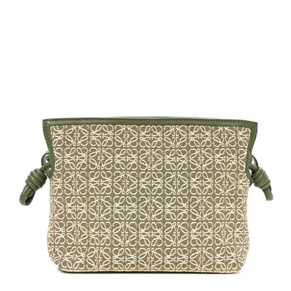Loewe Jacquard Anagram Calfskin Mini Flamenco Knot Clutch Avocado Green 1 of 9