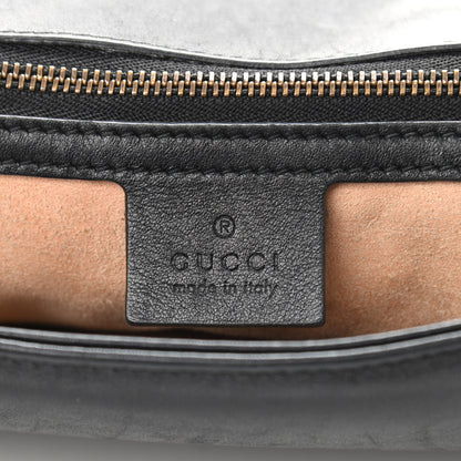 Gucci Calfskin Matelasse Medium GG Marmont Shoulder Bag Black 6 of 16