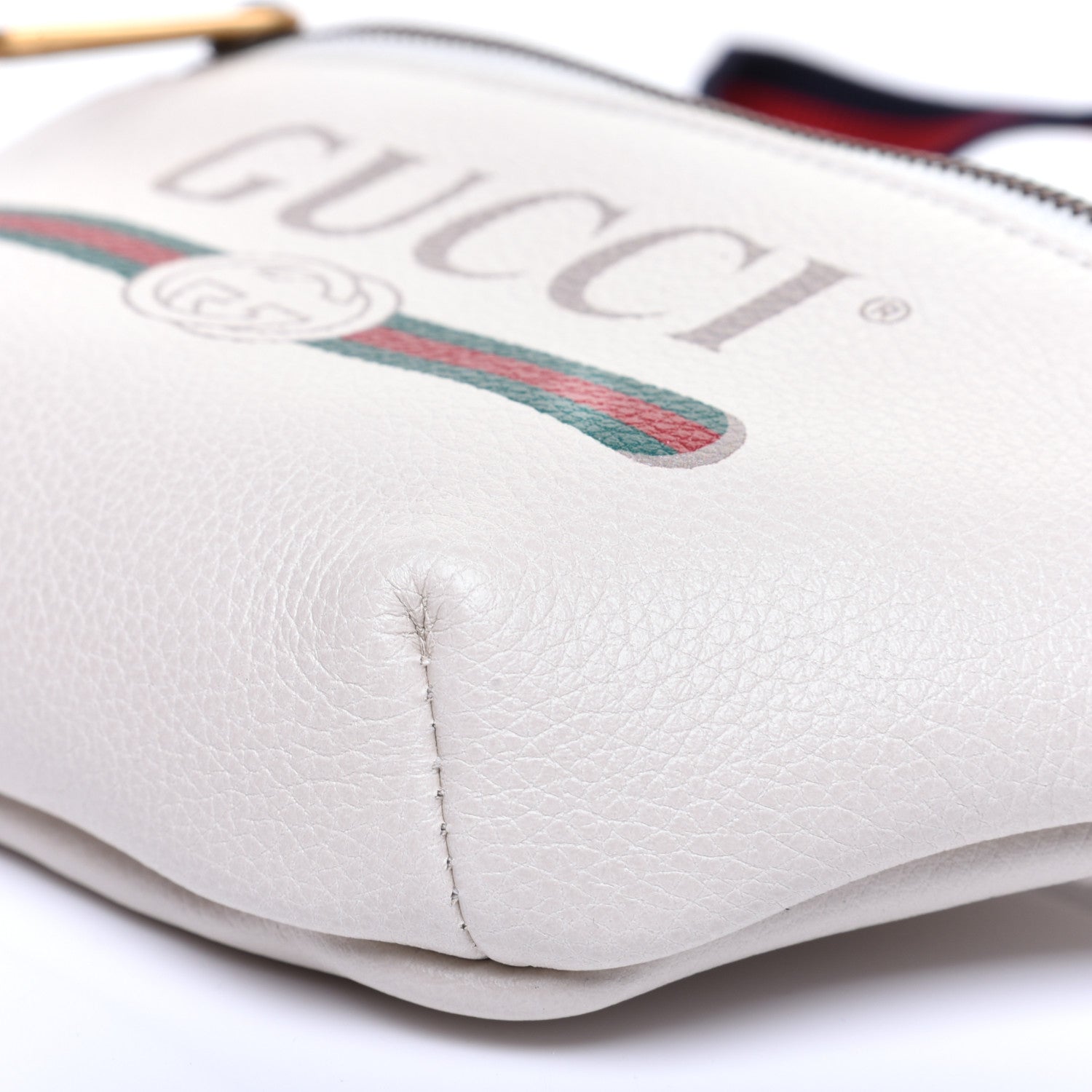 Gucci Grained Calfskin Small Logo Belt Bag White 7 of 10