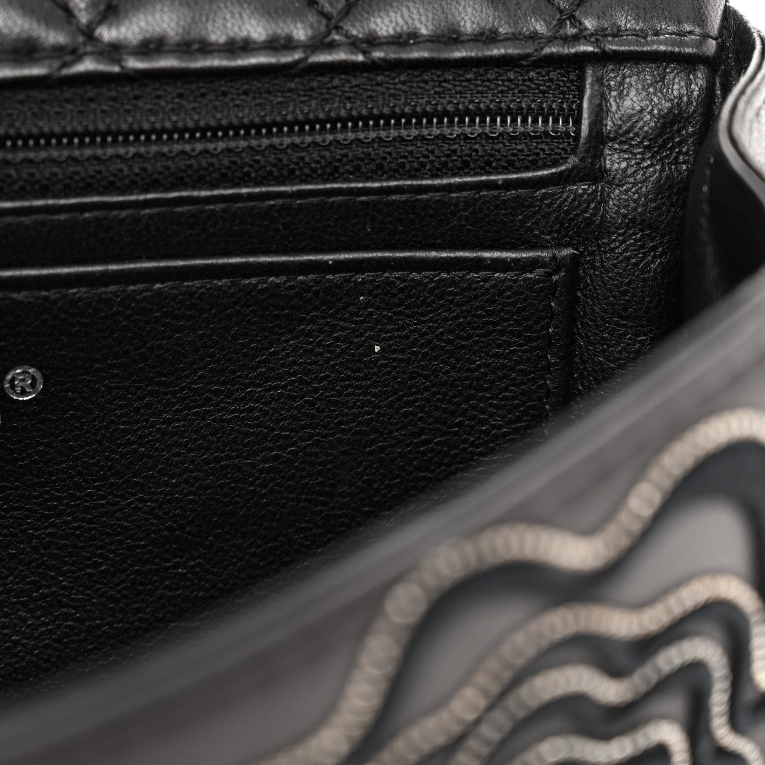 Chanel Lambskin Embroidered Camellia Follies Flap Black 12 of 13