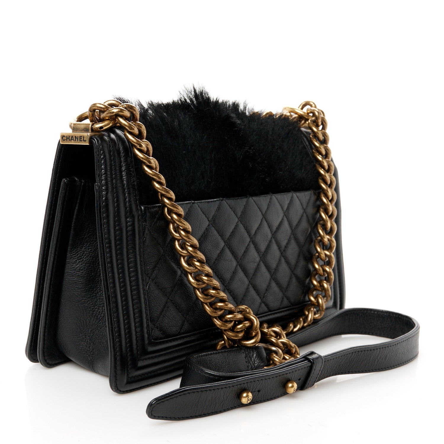 Chanel Goat Hair Medium Celtic Boy Flap Black 3 of 10