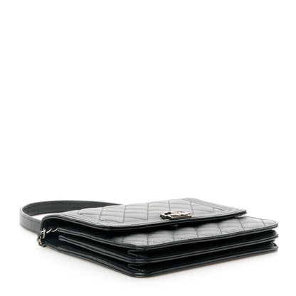 Chanel Caviar Quilted Boy Square Wallet on Chain WOC Black 4 of 12