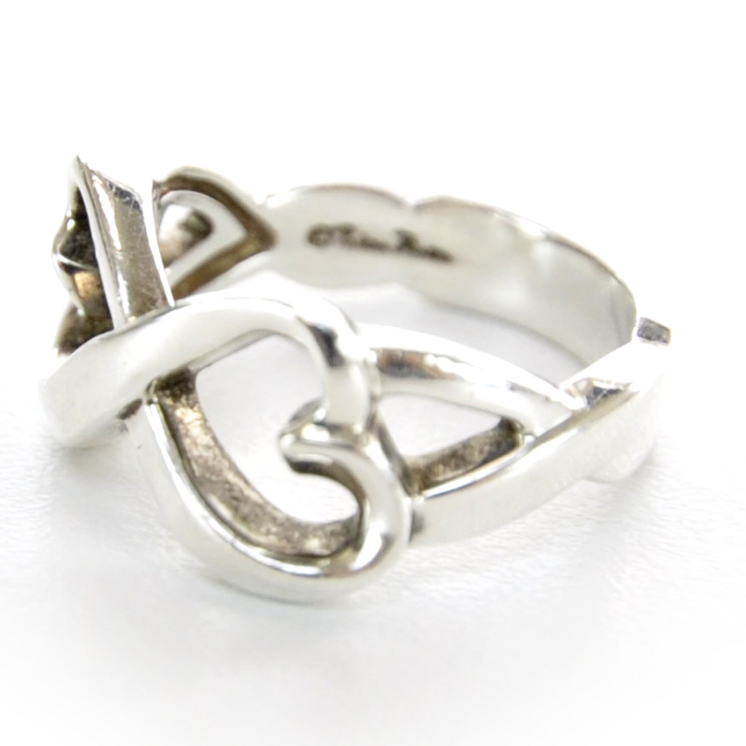 Tiffany Sterling Silver Paloma Picasso Double Loving Heart Ring 8 4 of 6