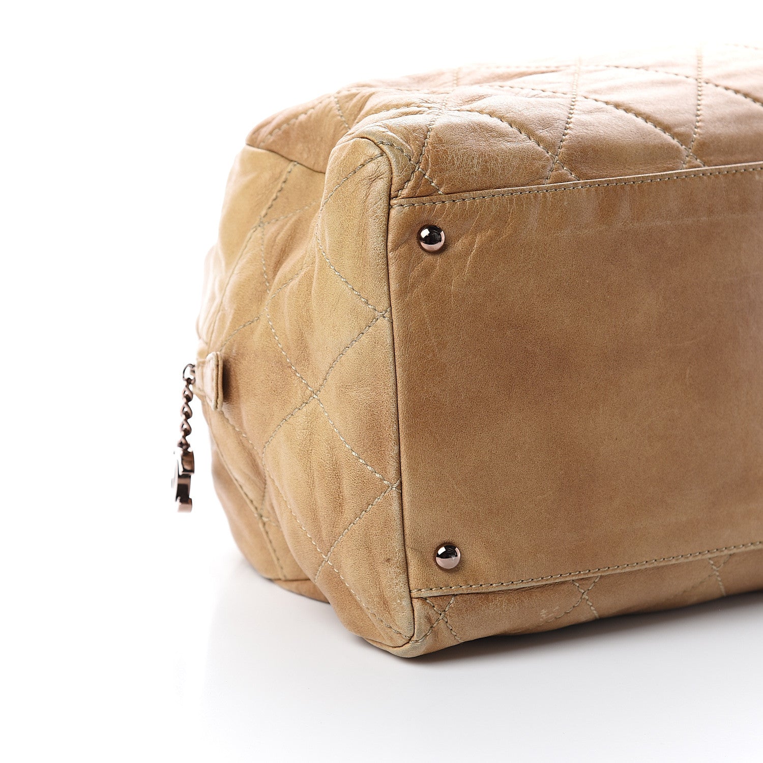 Chanel Lambskin Cloudy Bundle Bowler Beige 7 of 8
