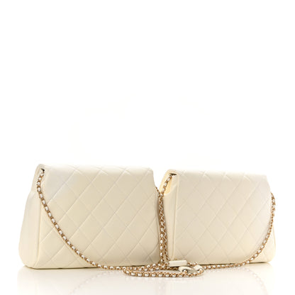 Chanel Lambskin Quilted Large Side-Packs White 3 of 14