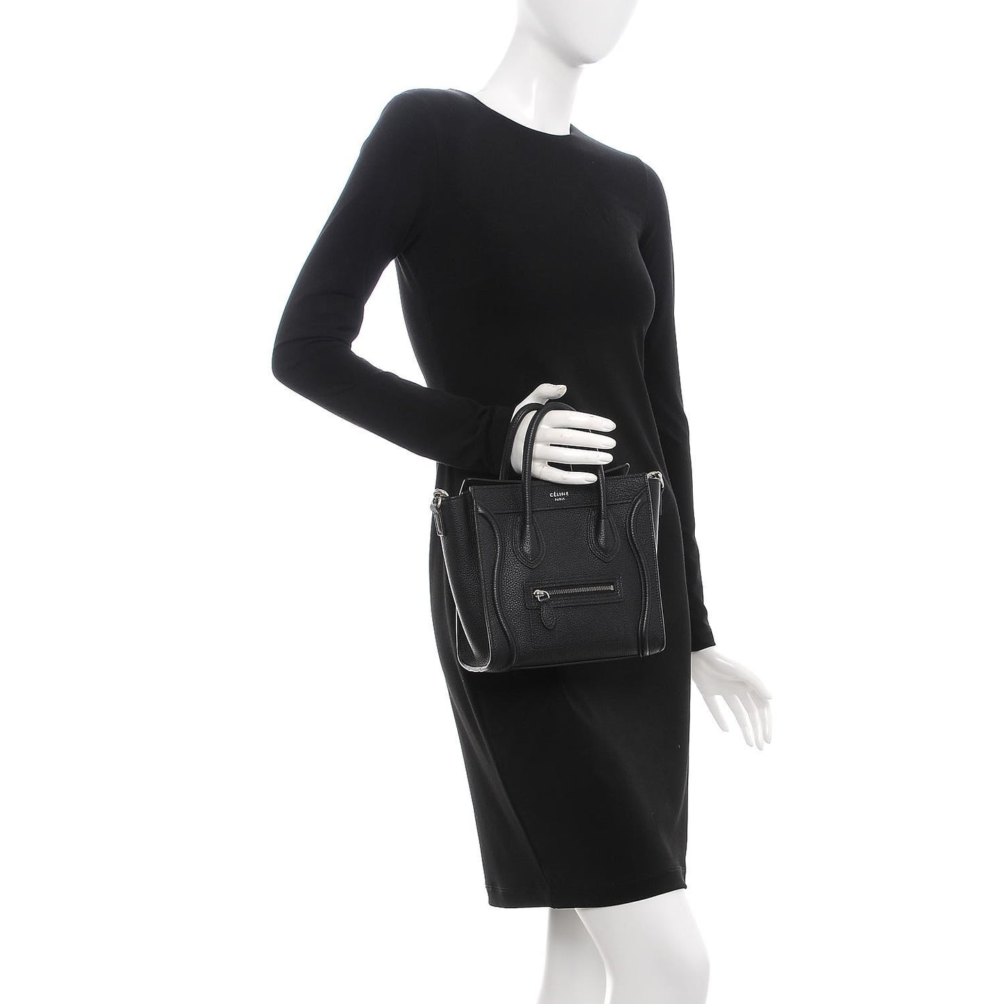 Drummed Calfskin Nano Luggage Black