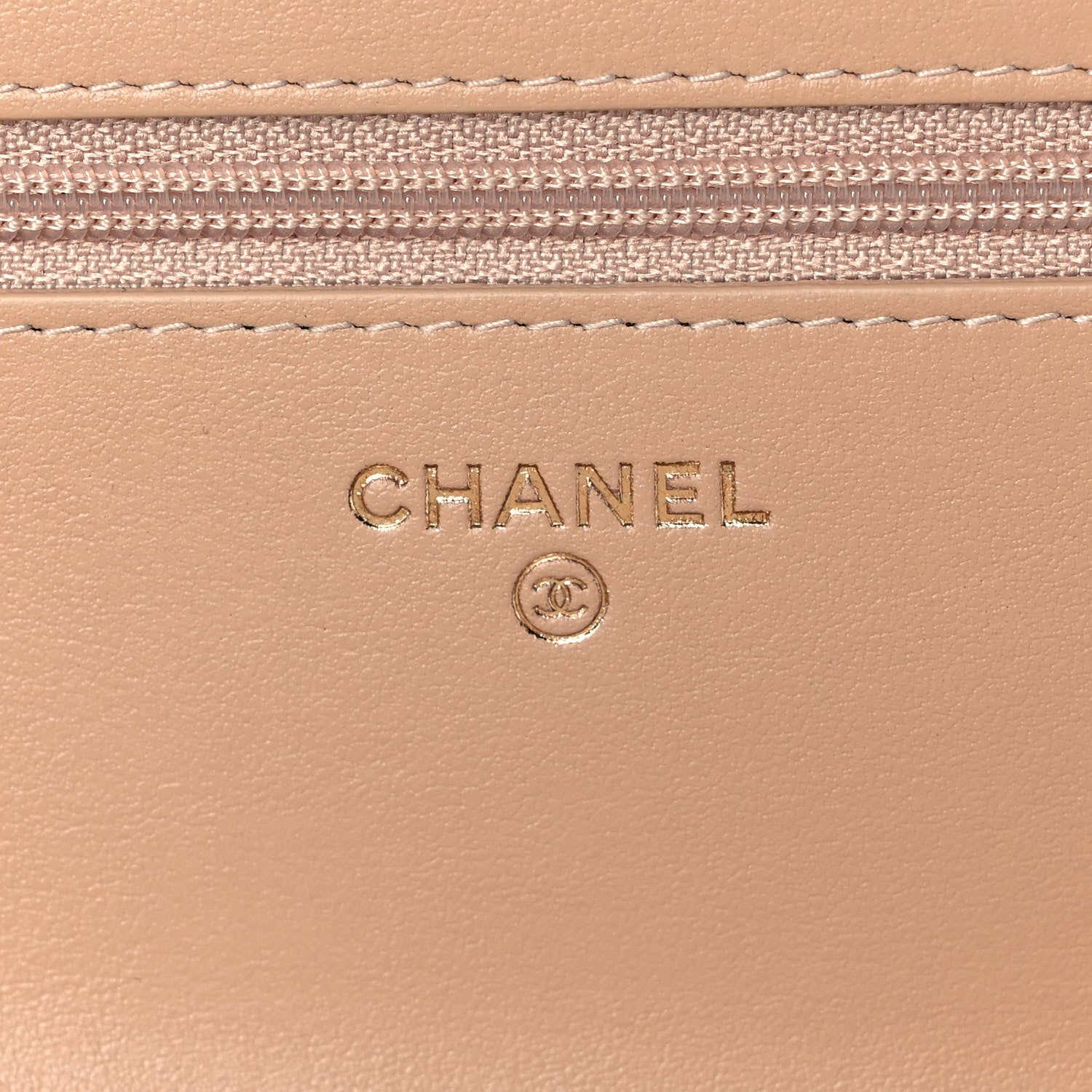 Chanel Caviar Quilted CC Filigree Wallet On Chain WOC Beige Black 6 of 11