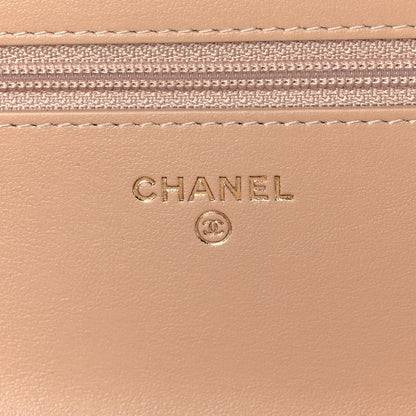 Chanel Caviar Quilted CC Filigree Wallet On Chain WOC Beige Black 6 of 11
