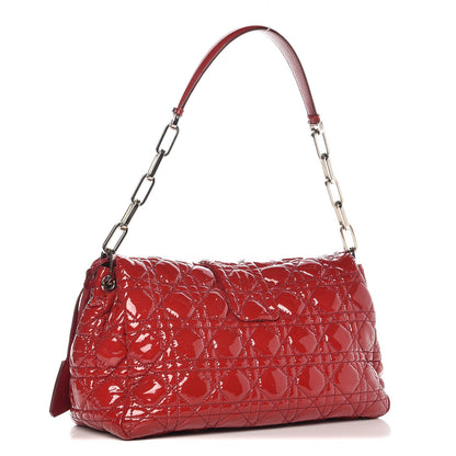 Christian Dior Patent Cannage New Lock Flap Red 3 of 9