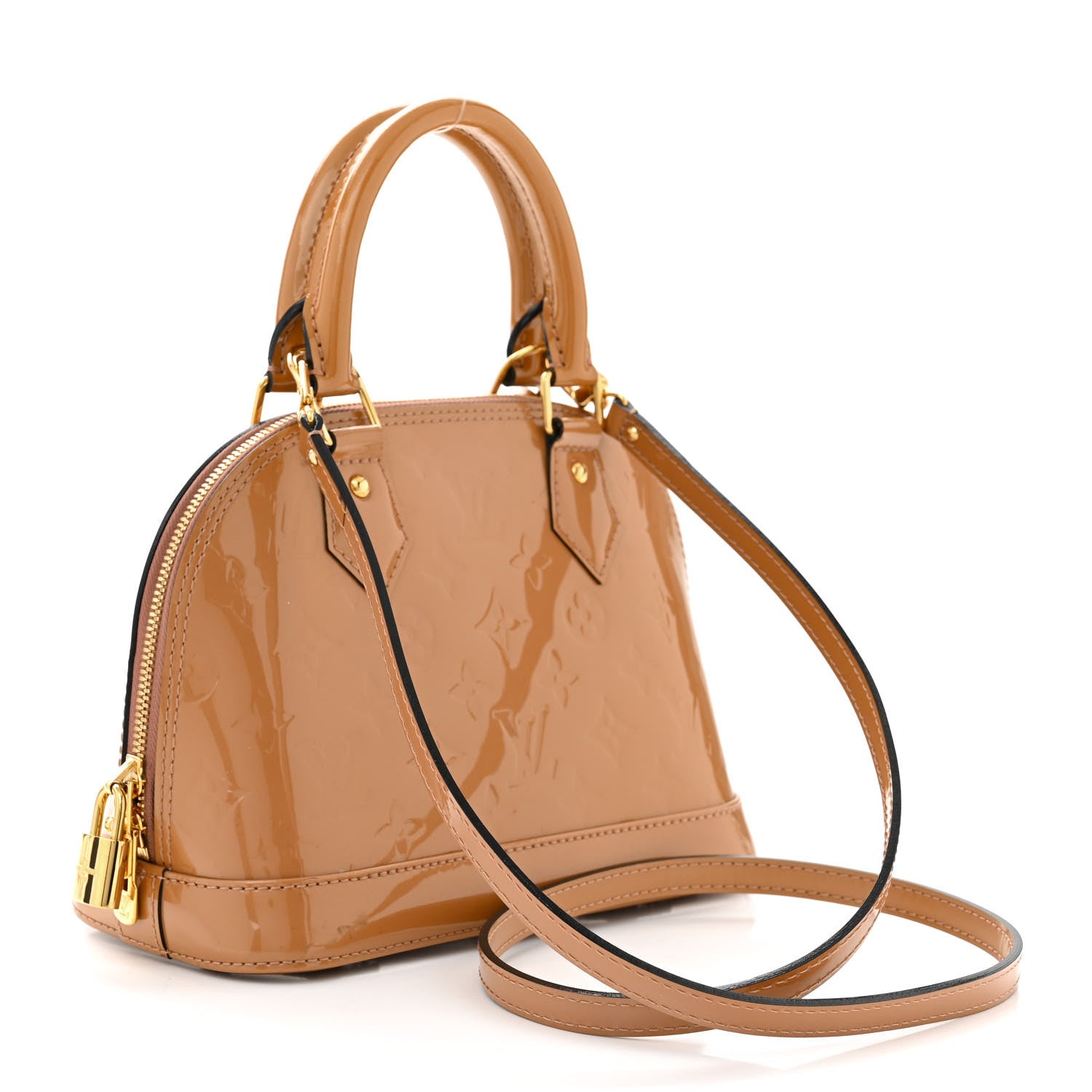 Louis Vuitton Vernis Alma BB Rose Velours 3 of 12