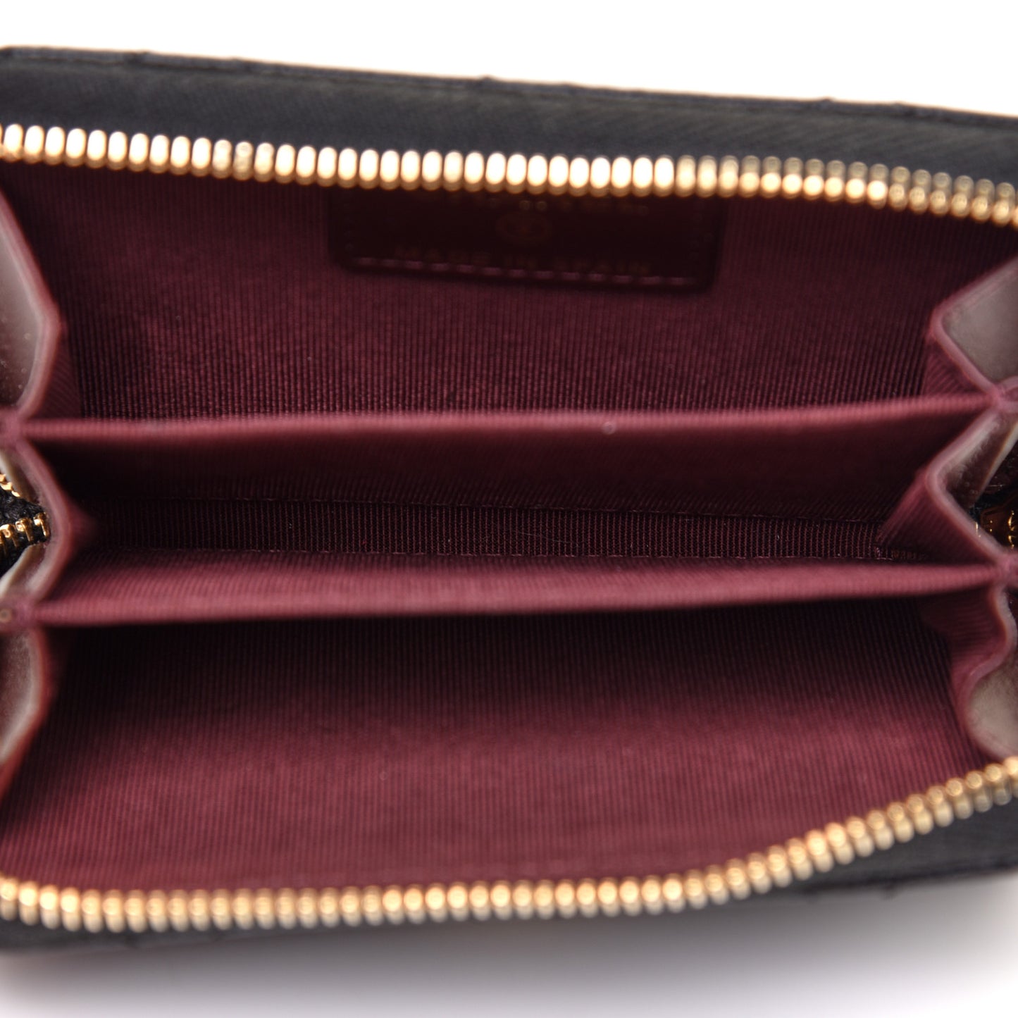Caviar Quilted Zip Coin Purse Black
