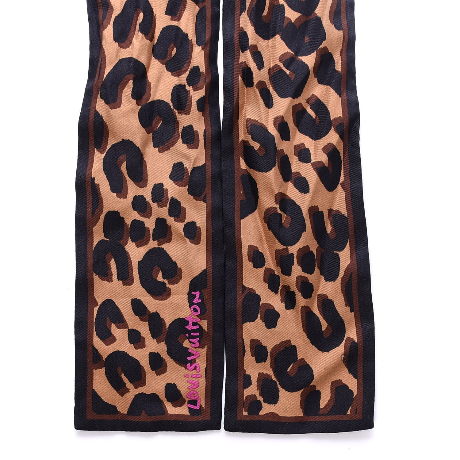 Louis Vuitton Silk Leopard Bandeau Scarf Marron 2 of 4