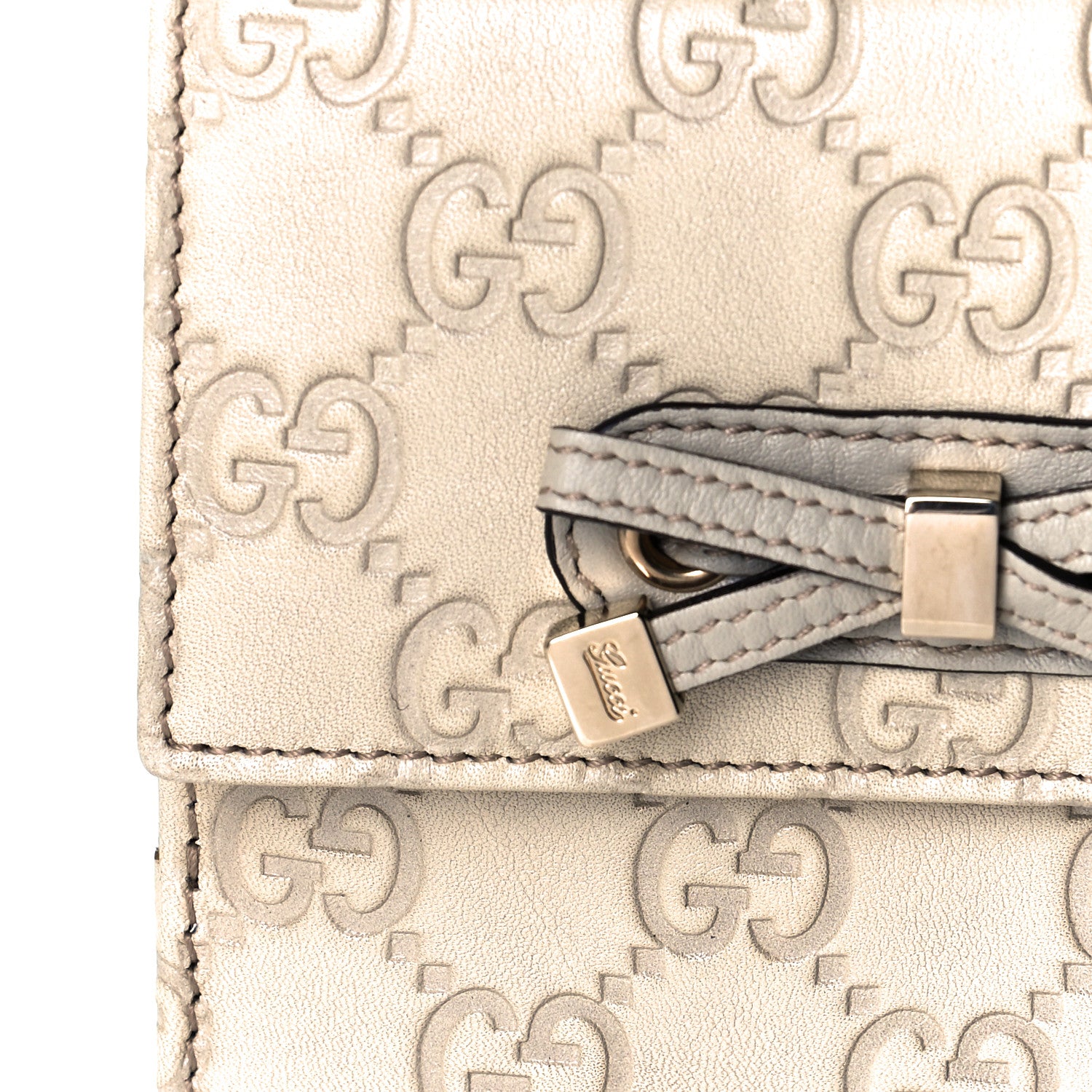 Gucci Guccissima Princy French Flap Wallet Off White 11 of 12