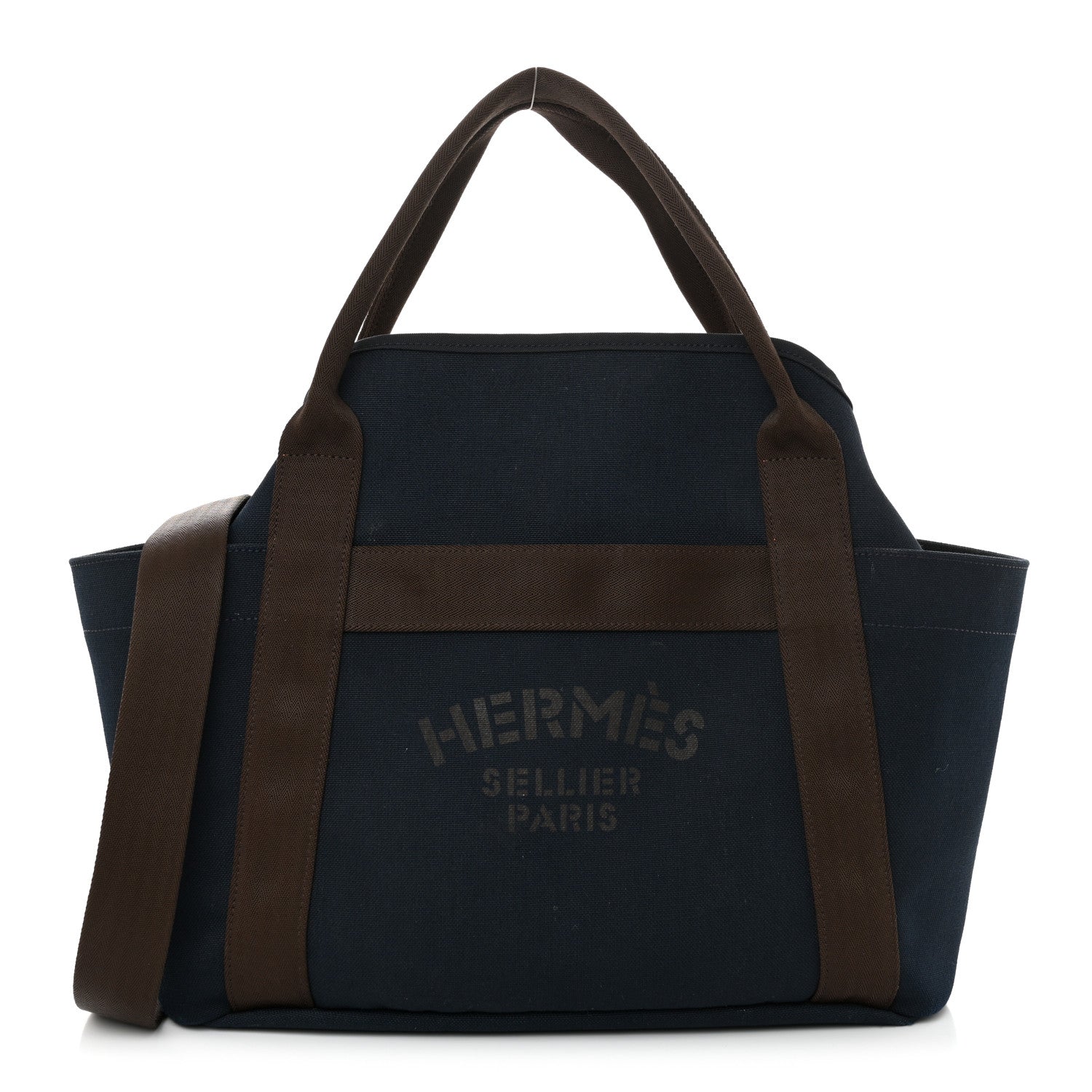 Hermes Toile Sac De Pansage Groom Bleu Navy Feu 1 of 18