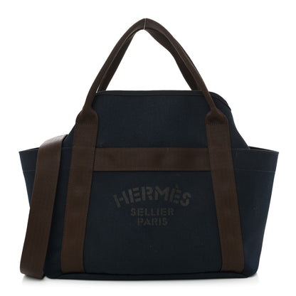 Hermes Toile Sac De Pansage Groom Bleu Navy Feu 1 of 18