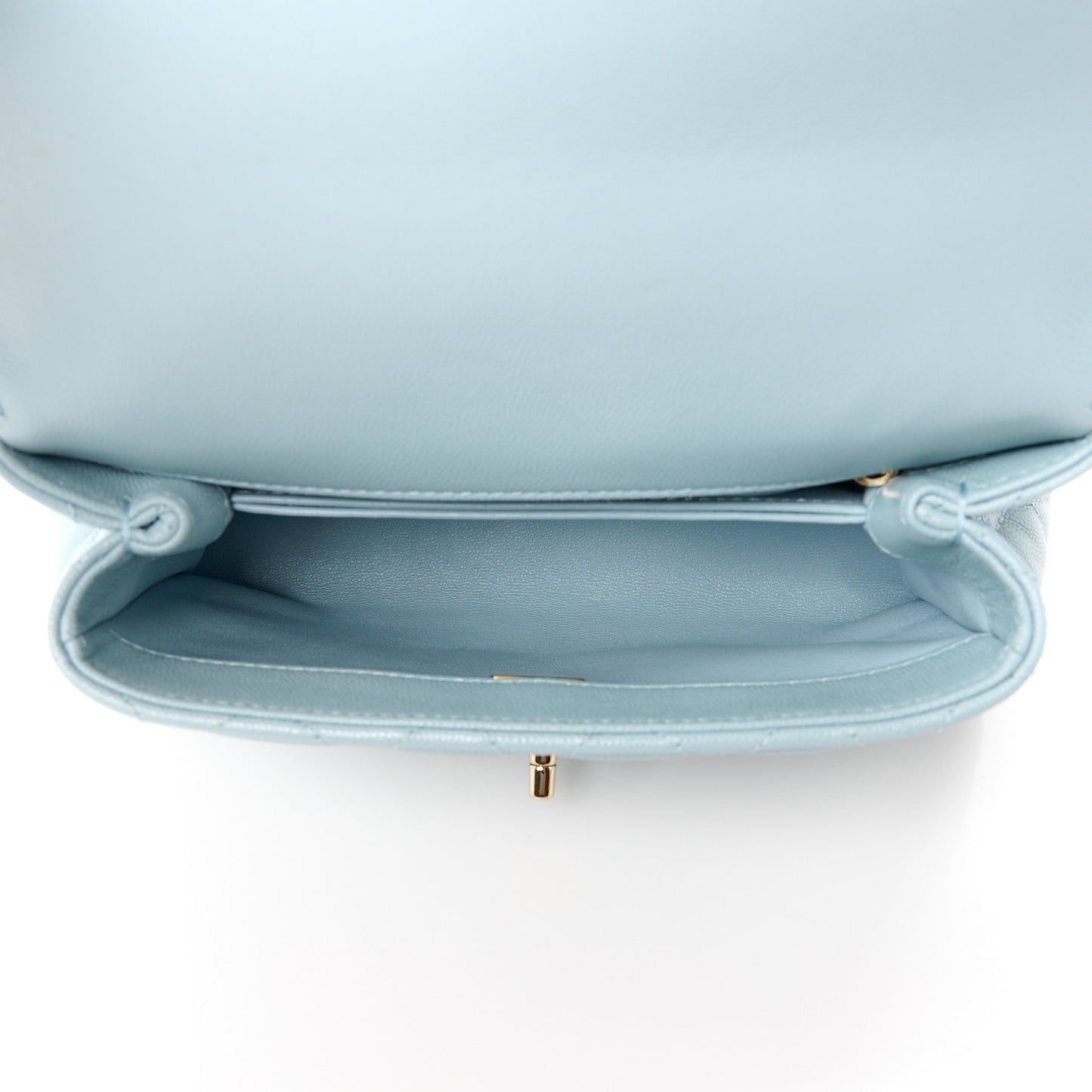 Caviar Quilted Mini Coco Handle Flap Light Blue