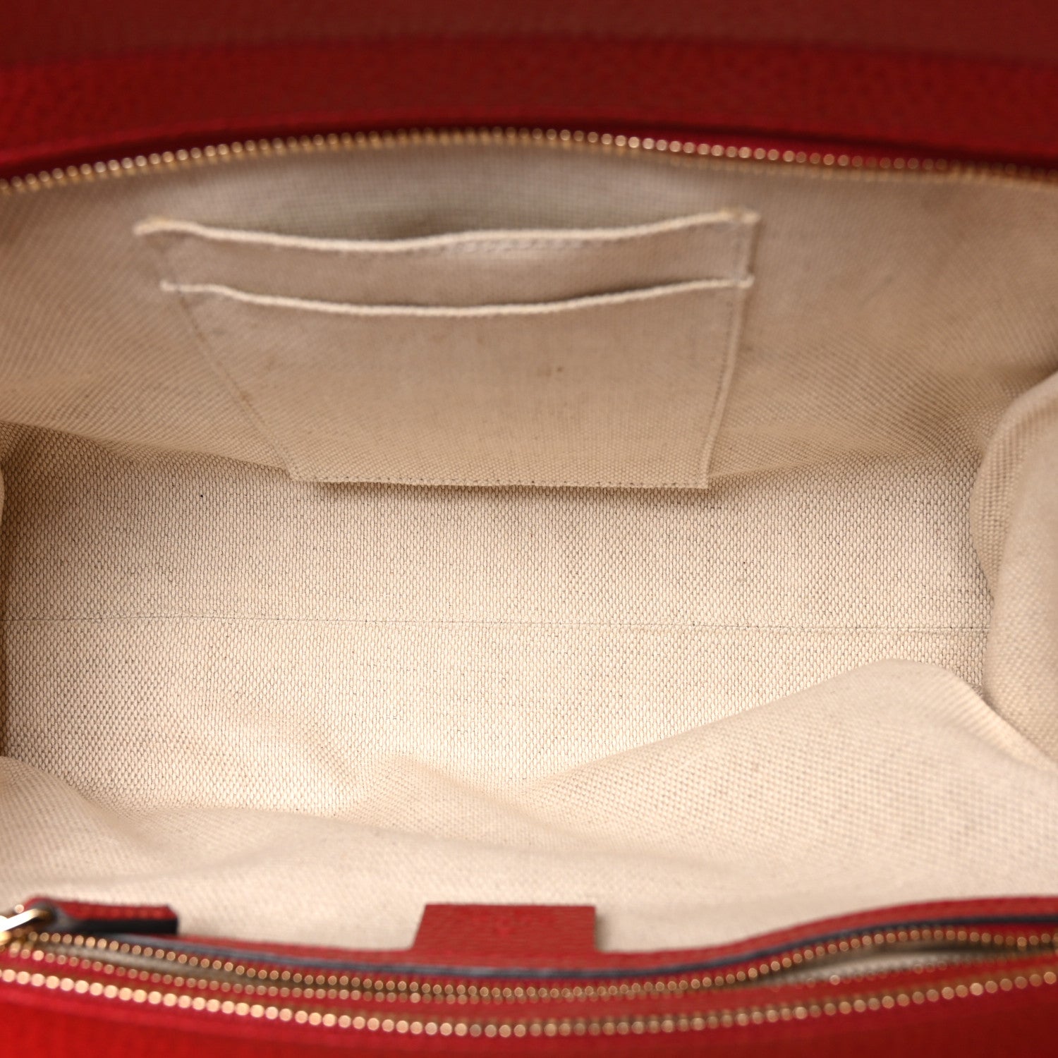 Gucci Dollar Calfskin Medium Soho Top Handle Satchel Hibiscus Red 5 of 10