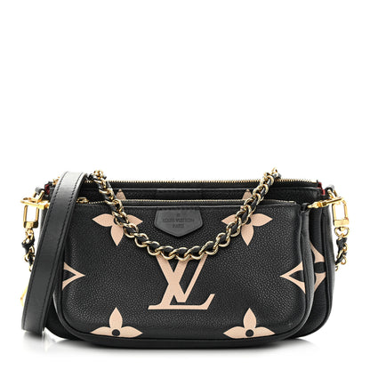 Louis Vuitton Empreinte Monogram Giant Multi Pochette Accessories Black Beige 1 of 18