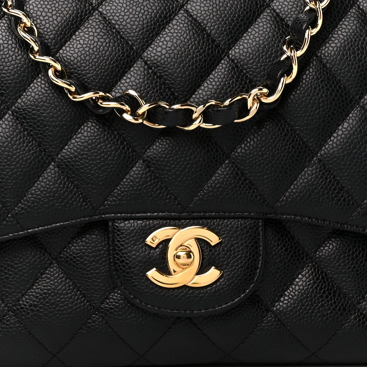 Caviar Quilted Jumbo Single Flap Black