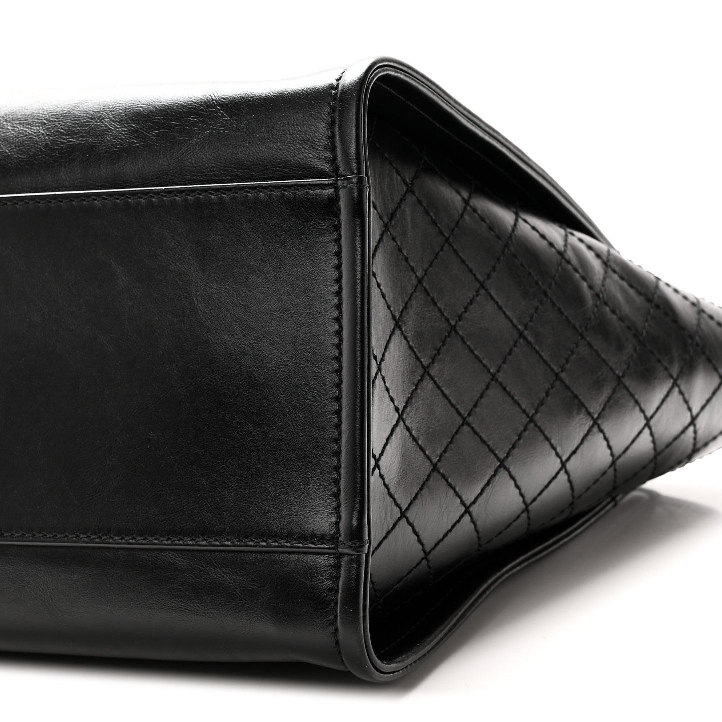 Aged Calfskin Medium Charms Deauville Tote Black