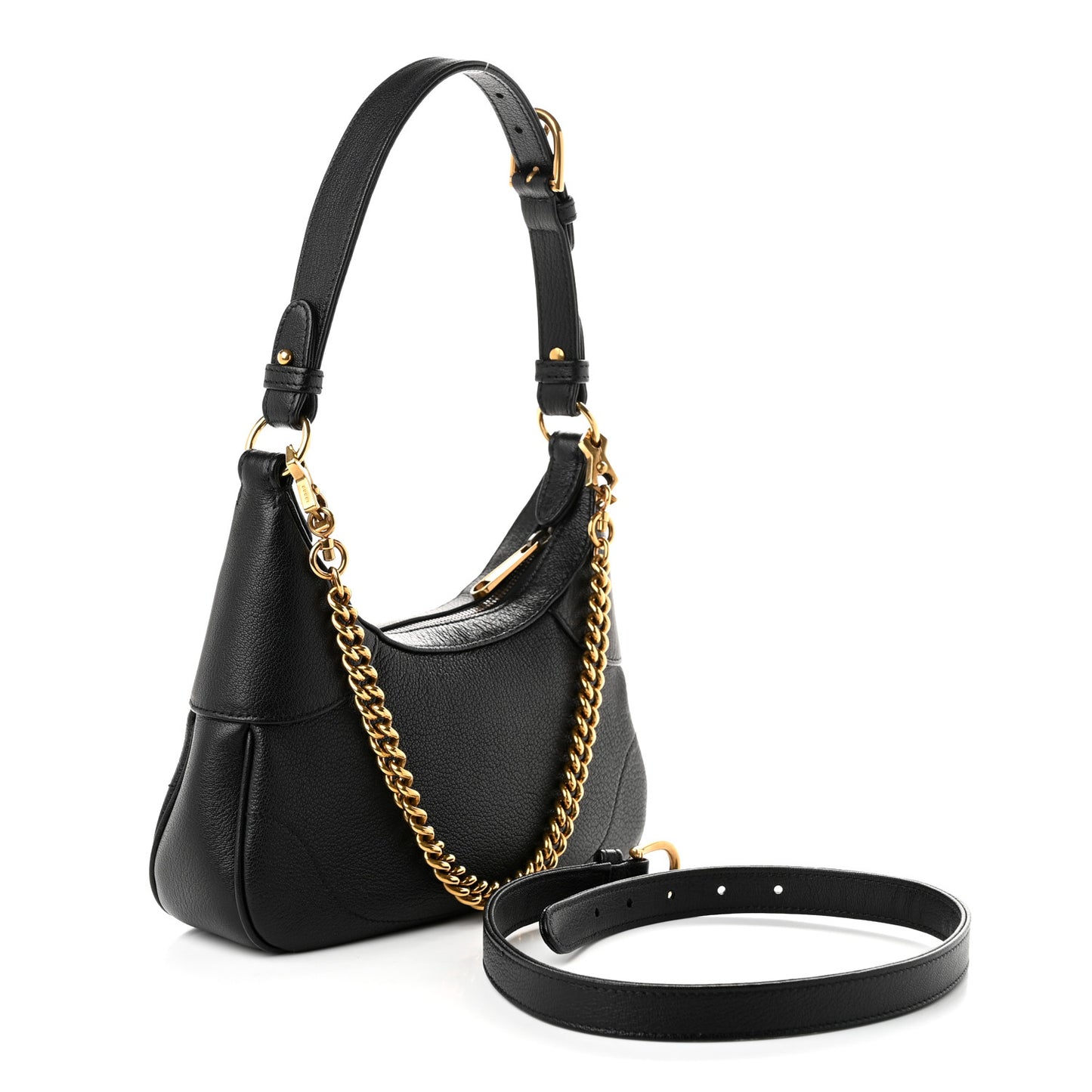 Goatskin Small Aphrodite Shoulder Bag Black