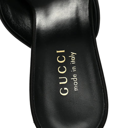 Gucci Raso Seta Logo Sandal Pumps 38 Black 8 of 10